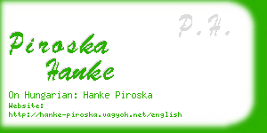 piroska hanke business card